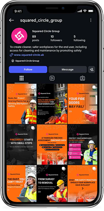 Instagram feed design shown on a phone