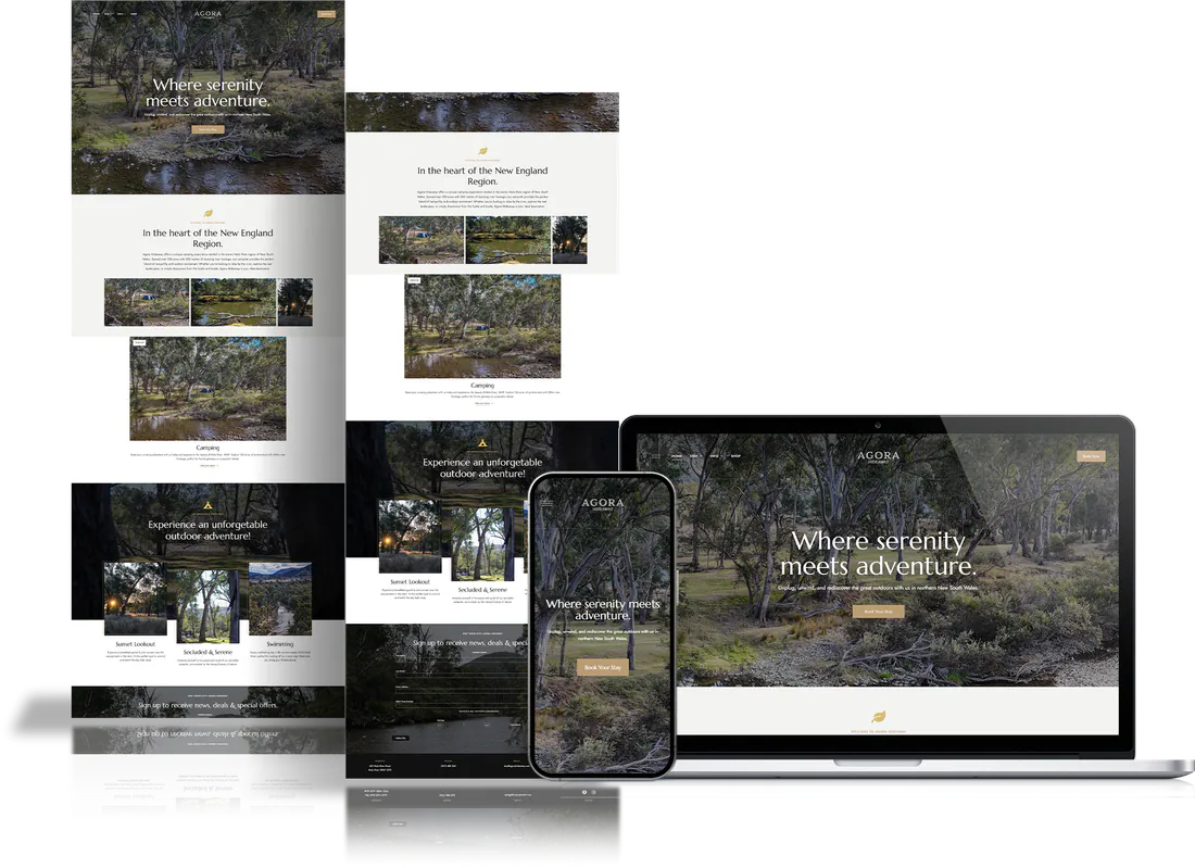 Website project shown on desktop, tablet and phone